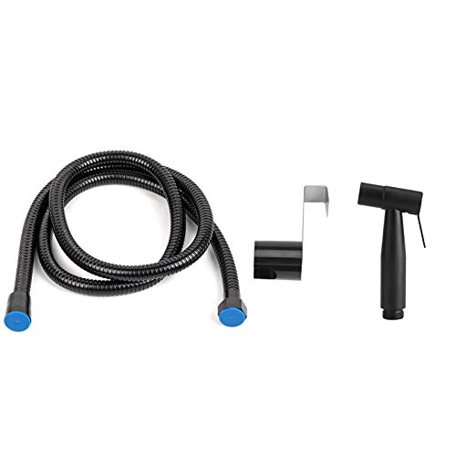 Handheld Bidet Sprayer, Stainless Steel Cleaner Sink Toilet Water Jet Spray Shower Spray Attachment Kit with Hose for Feminine Wash Cloth Diaper Cleaning Bath Black