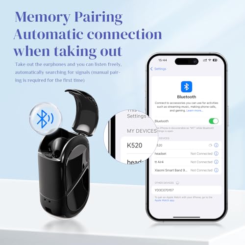 Image of Heart Wireless Earbuds for Girls Kids, Cute Small Mini Tiny Invisible Earbuds Wireless Bluetooth for Small Ears Canals Women Rose Gold Kawai Blue Tooth Ear Buds for iPhone Android