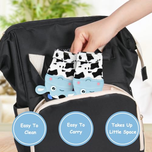Image of 2Pack Silicone Teething Mitt, Cow Baby Teething Toy for 0-6 6-12 Months, Food Grade Silicone Infant Teething Mitten, BPA-Free Baby Chew Toys for Pain Relief, Sucking Needs