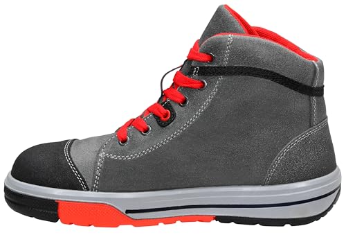 Foto von ELTEN Sicherheitsschuhe VINTAGE Pirate Mid ESD S3, Herren, Leder, Stahlkappe, leicht, sportlich, Grau/Schwarz, Größe: 45