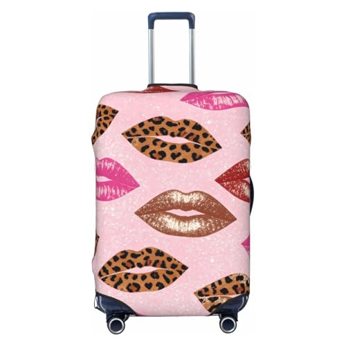Housse valise voyage élastique grand bagage L lèvres léopard