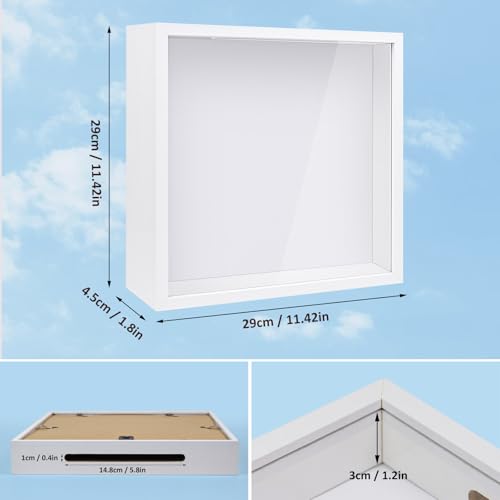 Caja de aventura para viajes ZEEYUAN de 30,5 x 30,5 cm con ranura superior para recuerdos de madera 6