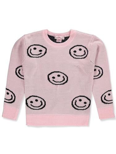 Pink Angel Girls' Allover Smile Sweater - Pink/Black, 3t