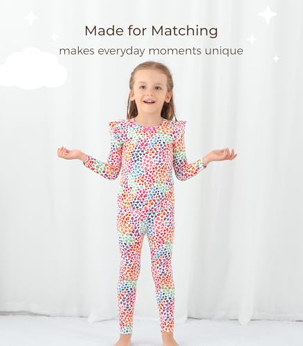 Image of Toddler Girls' Clothes-Viscose from Bamboo, Long Sleeve Ruffle Top with Pant Sets for Kids 2Pcs Fall Outfits 2T-6Y