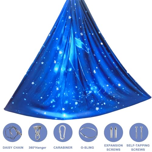 Image of Sensory Swing for Kids & Adults with 360 Swivel Hanger Kit, Double Layer Elastic Therapy Swing Holds up to 300lbs for Autism, ADHD,Aspergers, and SPD (Blue Whale)