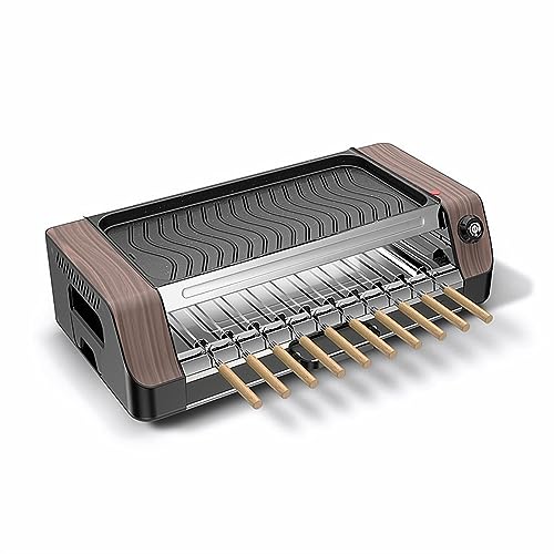RSGXLFQZVAK Freidoras, Máquina de Barbacoa giratoria automática for Perros Calientes, sin Humo, for el hogar, máquina for brochetas Cordero