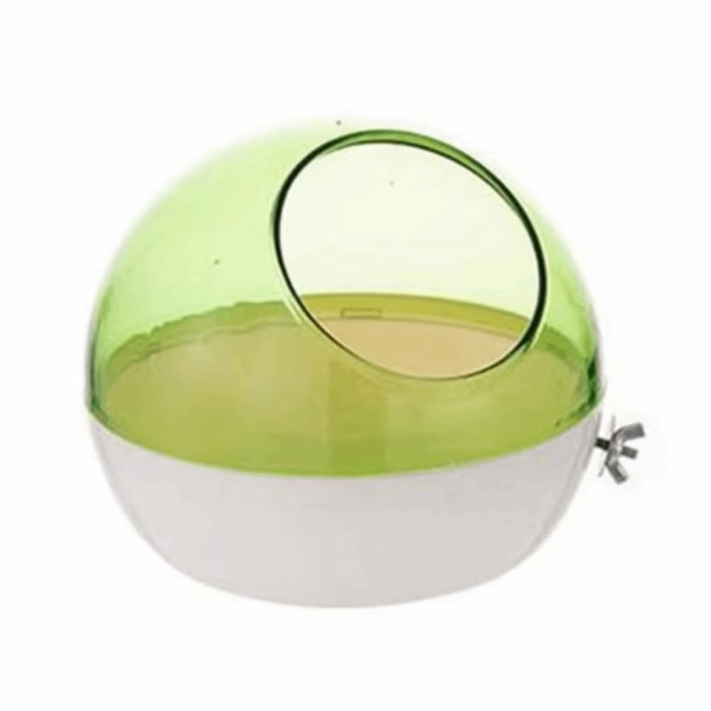 Baño de arena para hámster, bañera de animales pequeños, inodoro transparente para hámster (verde no colgante) — view 13