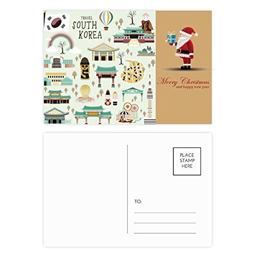 Cartes postales Korea Landmarks et Père Noël | Émotion et souvenirs d'Asie