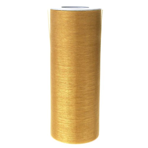Homeford Firefly Imports Organza Spool Roll, 6-Inch, 25 Yards, Gold
