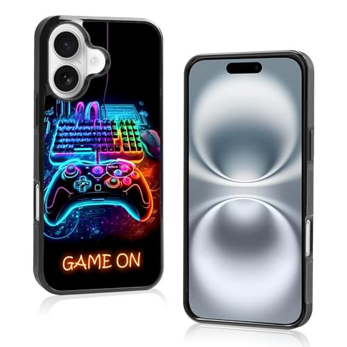 Axulimin Cool Gamer Gaming Phone Case for iPhone 16 Case for Teen Boys Kids Boys Men - 6.1Inch Black