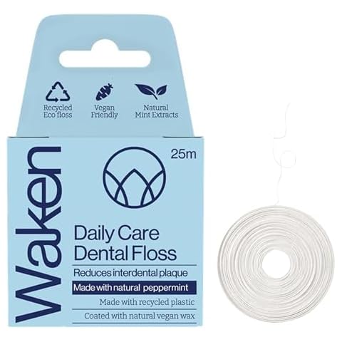 Waken Peppermint Dental Floss, Eco-Friendly Cover