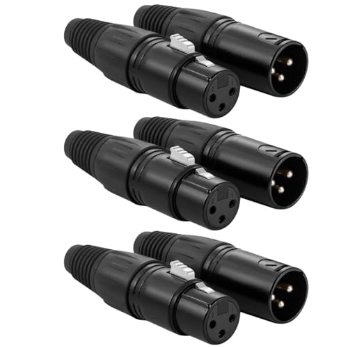 Image of DEVICE OF URBAN INFOTECH XLR Audio Connectors - Male & Female Set for Microphone Cables Balanced 3-Pin XLR Connector for Audio Equipment (Pack of 6)