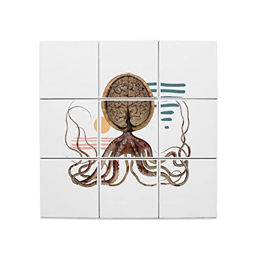 Carreaux Céramique Décoratifs 20x20 Pieuvre Art Surréalisme
