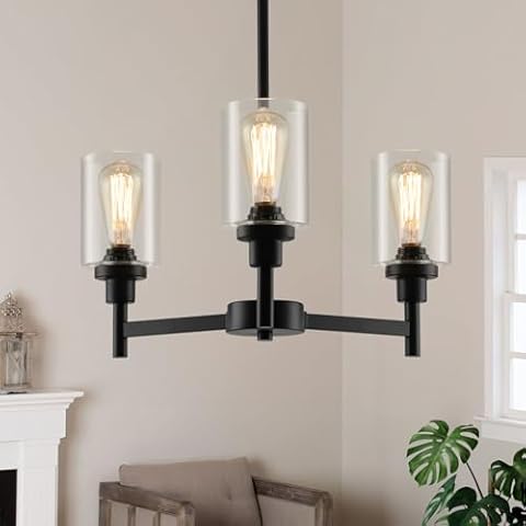 LIGHTDAMY 3-Light Black Chandelier Cover