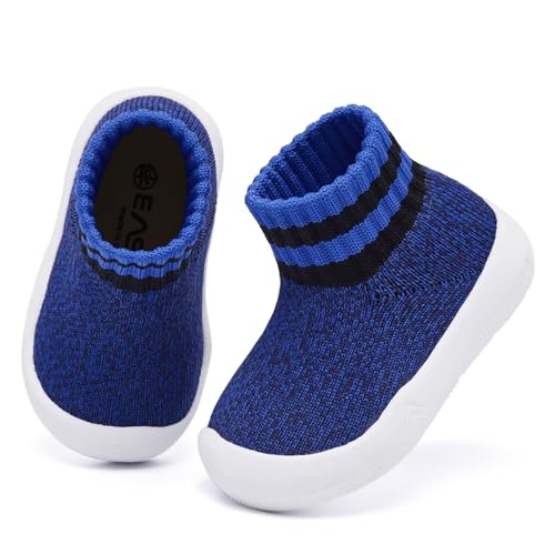 Image of Eashi Baby Boy Girl Non-Skid Indoor Infant Walking Shoes Breathable Warm Elastic Sock Shoes with Memory Sole Protect Toes Outdoor Sneakers