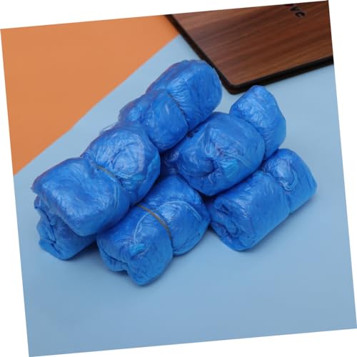 OUNONA - Fundas desechables para zapatos de polietileno, paquete de 100 unidades, talla única (mediana), color azul, para limpieza de alfombras miniatura 4