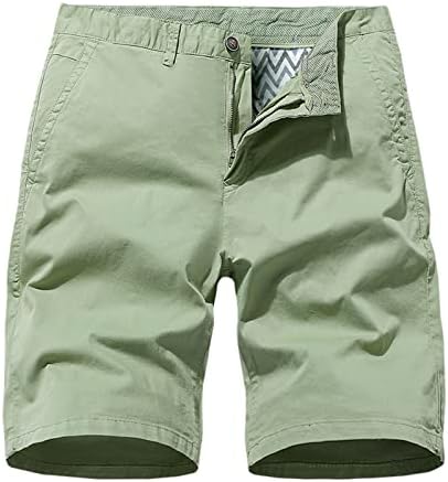 Flat Front Golf Shorts for Mens Slim Fit Chino Shorts Lightweight Quick Dry Outdoor Hiking Shorts Casual Daily Shorts Green