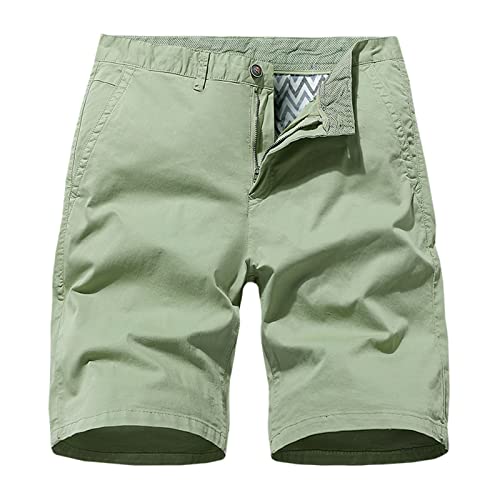 Flat Front Golf Shorts For Mens Slim Fit Chino Shorts Lightweight Quick Dry Outdoor Hiking Shorts Casual Daily Shorts Green #TOP14