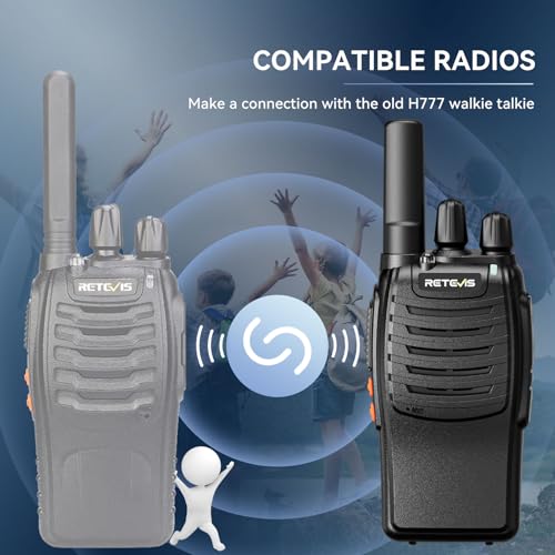 Retevis H777 Walkie Talkie, Funkgerät Set PMR, Funkgeräte Lizenzfrei, Typ C und USB-Ladestation, Handfunkgerät mit LED-Licht und Notfall-Warnungen für Familie, Camping (2) – Bild 5