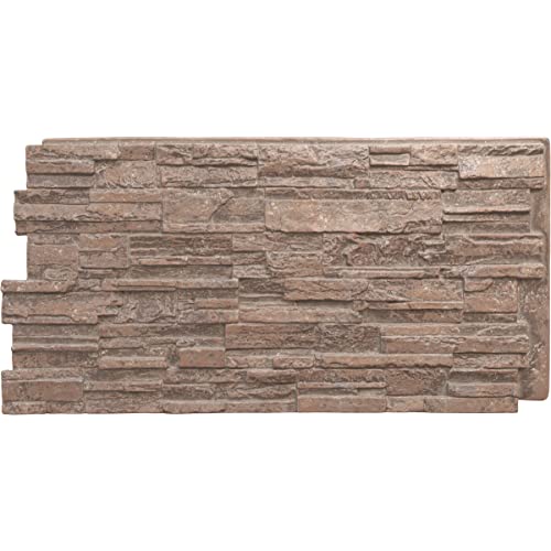EverStone Cascade Faux Stone Panel, 48 5/8"W x 24 3/4"H x 1 1/4"D, Mount Vernon Color