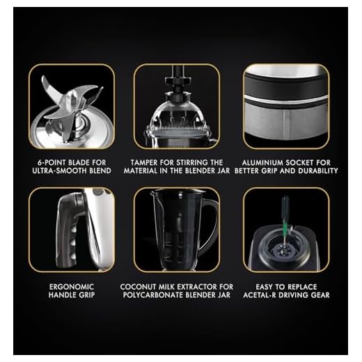 Sujata MG03 Mixer Grinder |1000 Watts Double Ball Bearing Motor|24000 RPM|Non-Stop 90 Mins Running|4 Jars including 1750ml Blender with Coconut Milk Extractor, 1500ml, 1000ml, 500ml Jar| Black