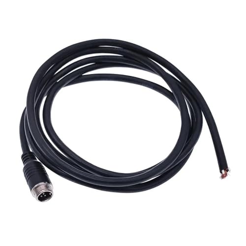 Conector M12 de 3 pines hembra con cable GX12 negro de 2m contra fallos de señal