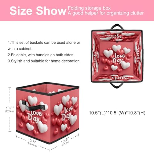 Boîte de rangement pliable Love Day grand panier cube 27.9 cm avec double poignées