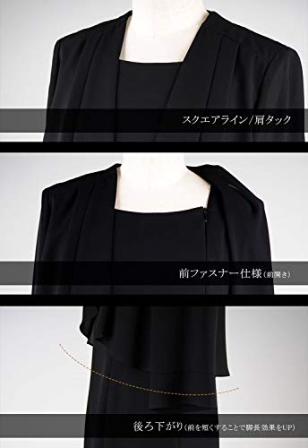 [ルルコ] 喪服 レディース ブラックフォーマル 夏用 洗える 前開き ワンピース スーツ 2928295 5枚目