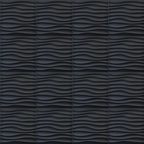 12 Stück 3D Wandpaneel, PVC Wüstentextur Wandpaneele, Backsplash, Wandverkleidung Innen zum Wanddeko Wandtattoos, für die Gaming Paneele Wand Innenwand Dekor in Schwarz Wanddekor Paneel 30 * 30cm (K)