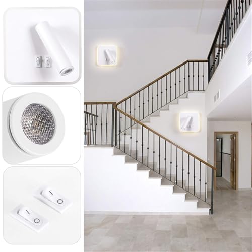 Lámpara de pared con ángulo ajustable y rotación de 350 grados con interruptor 4