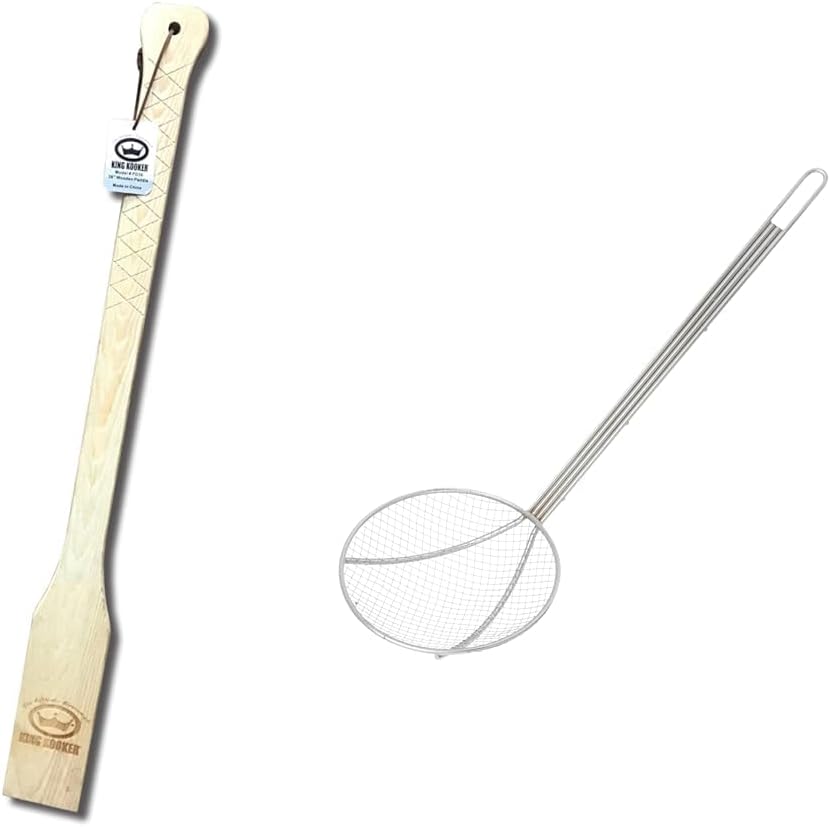 King Kooker 36-Inch Paddle and 18-Inch Nickel Plated Skimmer