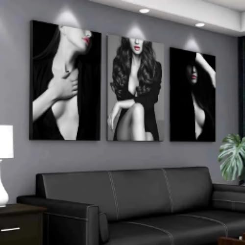 Impressions murales images d'art decoration interieure affiche femme noir et blanc