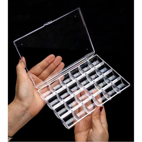 Image of 24 Slots Rhinestone Box Storage Containers Empty Clear Nail Art Decoration Storage Box for Nail Glitter Jewelry Crystal Diamond Accessories