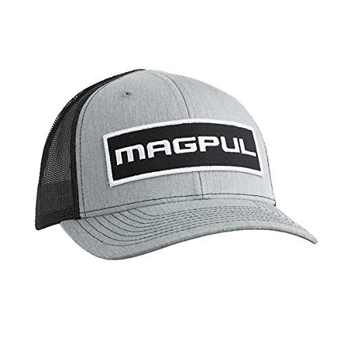 Magpul Standard Trucker Hat Snap Back Baseball Cap, Woodmark Patch Heather Gray Black, One Size