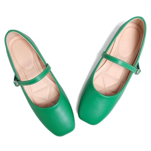 Image of LUXINYU Women's Slip on Flats,Classy Round Toe Solid Classic Mary Jane Ballet Dance Shoes Soft Comfortable PU Flat Shoes