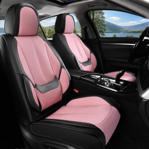 Image of Coverado Car Seat Covers, Front Covers for Cars, Car Seat Cover Front Seats, Automotive Seat Cover, Waterproof, Leather Car Seat Cushion, Universal Interior Seat Protectors for Most Cars