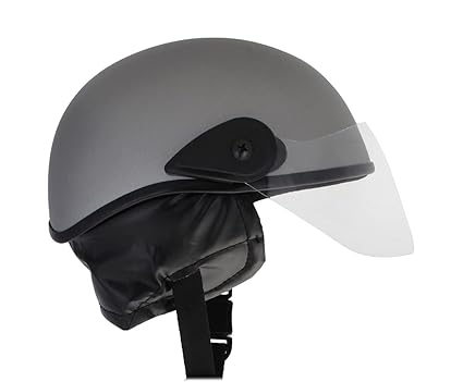 Western Era Stylish Lovable Half Face Helmet for Kids || Baby Safety and Comfort || (3-12 Years) (Silver Matte)