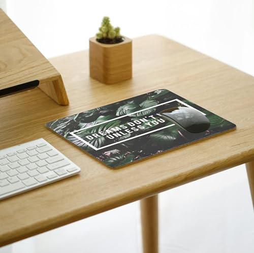 Image of My Print Shop Motivational Mouse Pad 9 x 7.5 Inch (23 x 19 cm) | Dreams Don't Work Unless You Do Design | Non-Slip Rubber Base | Smooth Surface | 3mm Thick Mouse Pad for Office, Home & Gaming