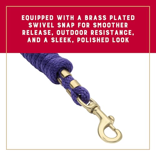 Image of Weaver Equine Performance Lead Rope, Lime Zest, 8' Horse Value Rope with Brass Plated 225 Snap, Soft Comfort Grip, Barn Horse Tack for Daily Use