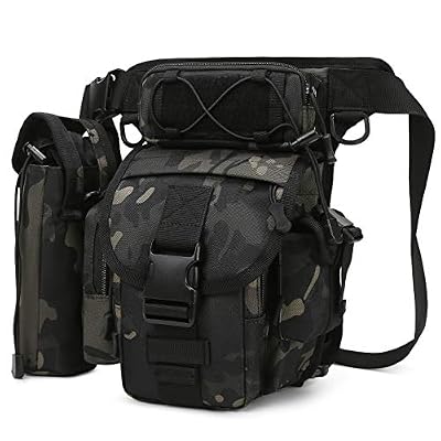 BAIGIO Tattico Marsupio Grande Uomo Borsa Multifunzionale Pesca Sling Pack Militare Borse a Spalla per Lavoro Campeggio Esterno Trekking Pesca (Camo nero)