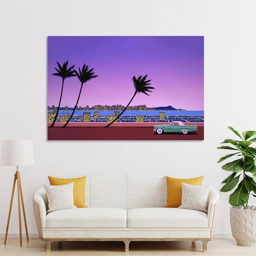 Poster Hiroshi Nagai impression sur toile decoration murale moderne de voitures classiques 50x75 - 4