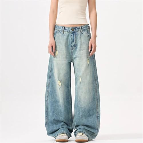 Men's Stylish Denim Jeans, Patchwork Design, Trendy Loose Fit, Wide Leg Trousers2