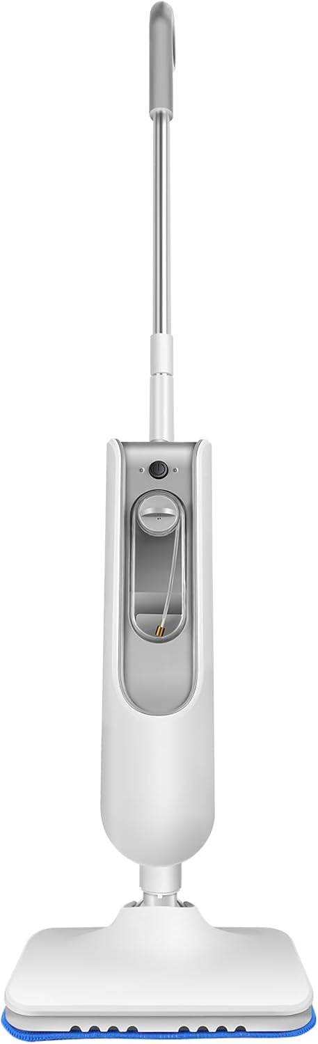 1500W Smart Electric Steam Mop with 13.5OZ Water Tank, 2 Reusable Mop Pads & 15.8FT Cord - Integrated Design, Quick Heating, 2-Gear Steam Volume Adjustment, Perfect for Multi-Floors & Carpets Cleaning