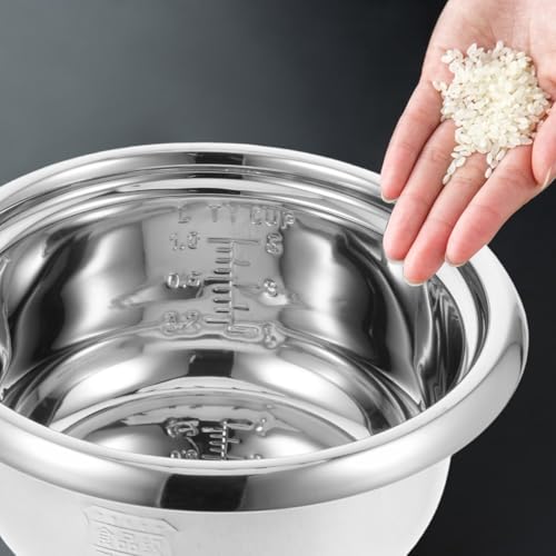 Olla Interior para Olla Arrocera 2L de Acero Inoxidable con Revestimiento Antiadherente | Reemplazo Duradero & Fácil de Limpiar | Accesorio Universal para Cocinas Eléctricas y Gas