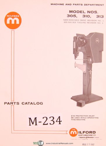 Milford Rivet 305, 310, 313, Riveter Parts List Manual