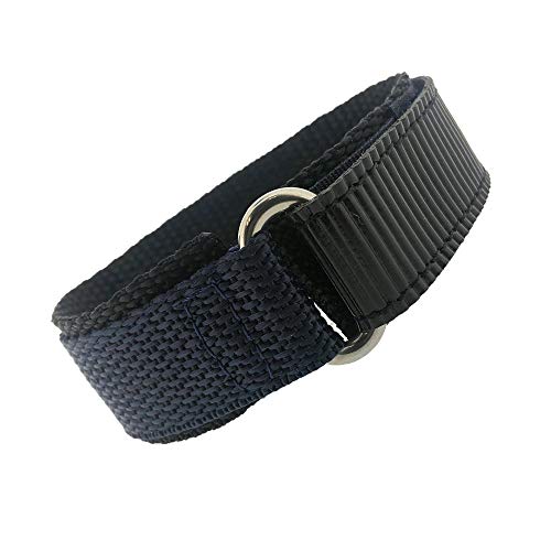 Tech Swiss Watch Band Nylon One Piece Wrap Sport Strap Navy Adjustable 18 Millimeter