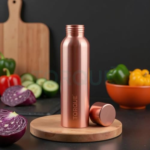 Image of Torque Pure Copper Water Bottle | Copper Bottles for Kids, School Office, Gym, Sport Gift Drinking Water