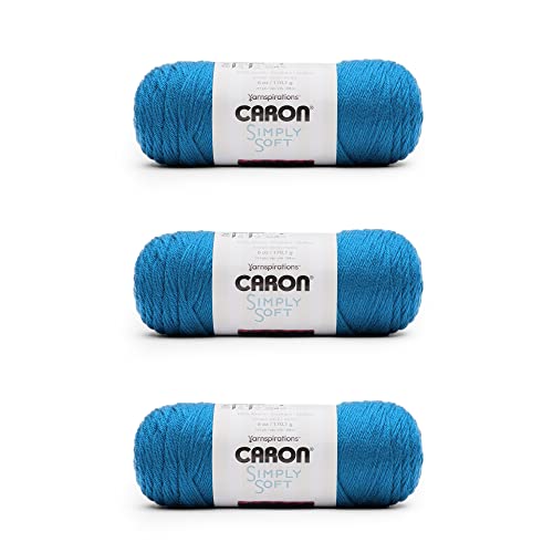 Image of Caron Simply Soft Cobalt Blue Yarn - 3 Pack of 170g /6oz - Acrylic - 4 Medium (Worsted) - 315 Yards - Knitting /Crochet