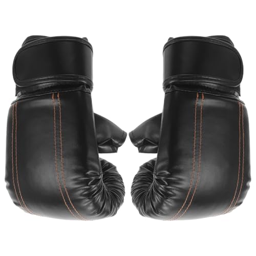Mitones de boxeo sin dedos en PU negro para evitar impactos en kickboxing