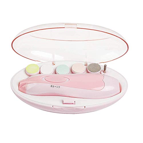 Baby Nail File Electric Nail Trimmer File Manicure Set, Toes Fingernails Care Trimmer with LED Light for Newborn, Kids and Adults